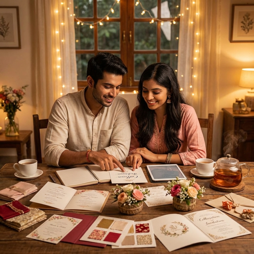 शादी की प्लानिंग करता भारतीय जोड़ा