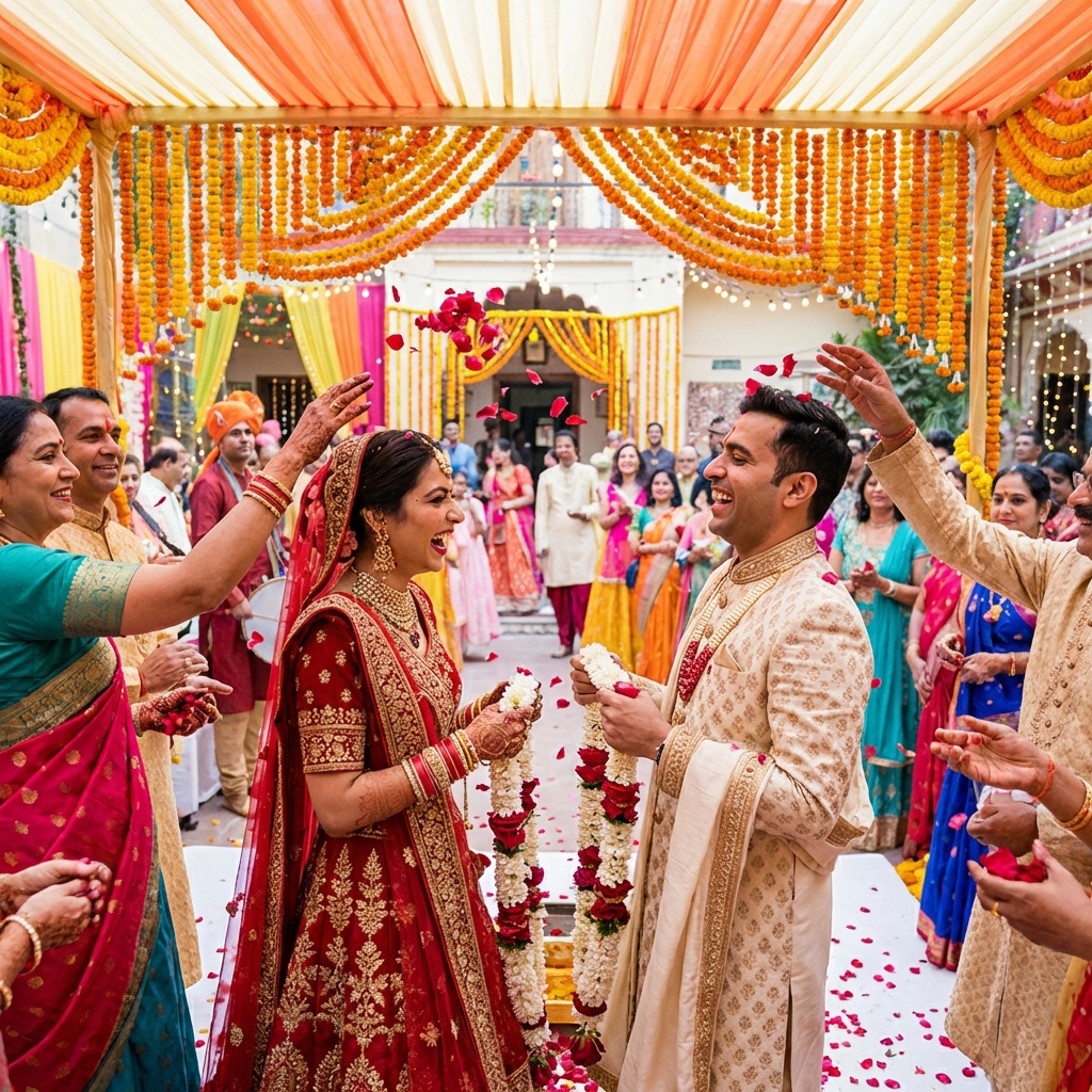 धाकड़ बंधन से शादी करता जोड़ा